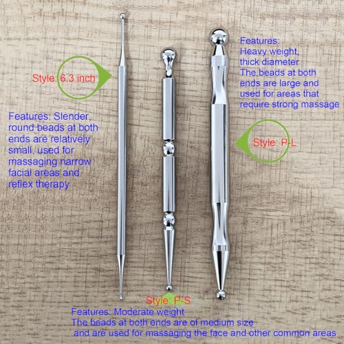 BYYDDIY Stainless Steel Dual Head Facial Reflexology Tool Set (P-S) - style: P-S