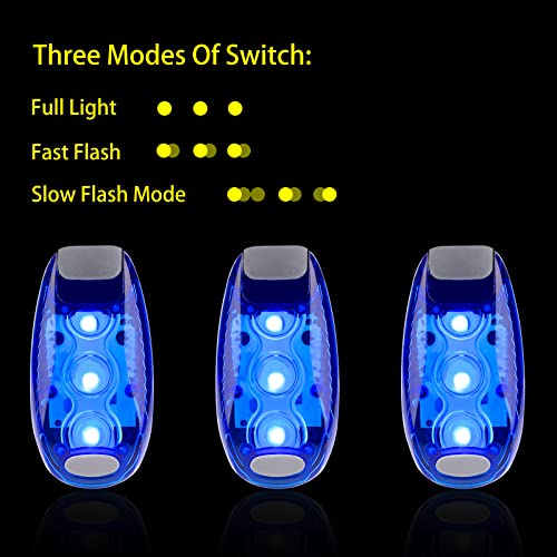 12 Pack Led Safety Light, Safety Light, High Visibility Strobe Running Lights Used for Bicycle, Walking Etc. Clip-On Running Lights Clip to Clothes Strap to Wrist, Bike Or Anywhere - color: Blue