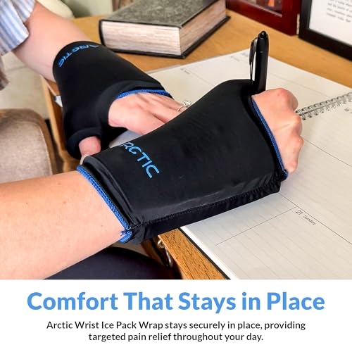 Two Pack | Wearable Thumb & Wrist Ice Pack – Reusable Hot Cold Compression for Hand, Finger, Carpal Tunnel, Arthritis, and Tendonitis Relief (Large) - size: Large