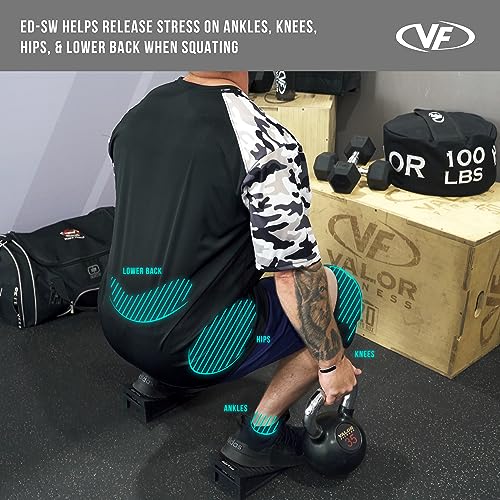 Valor Fitness Adjustable Squat Wedge Blocks, Heel Elevated Squat and Slant Board - Mobility Training, Calf Stretching, Split Squats, Lunges and Lower Body Workouts, 10°, 15° & 25° Inclines
