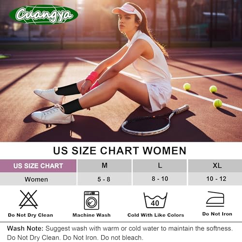 cuangya Women Crew Socks Athletic Cushioned Running Hiking 3-5 Pairs - color: 4 Pairs Black, size: 10-12