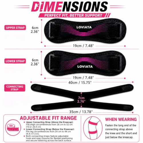 1 Pack Pink Dual Patella Knee Strap, Knee Pain Relief Support - color: Pink