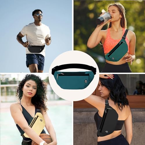 Fanny Pack for Women Men,Crossbody Water Resistant Sports Waist Bag Pack - color: 1pack-green