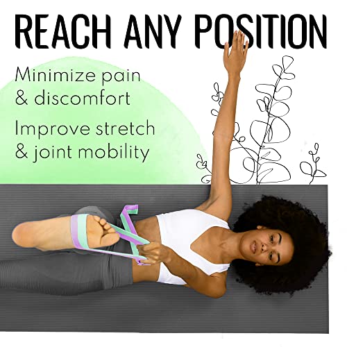 TECEUM 2 IN 1 Yoga & Mat Strap for Stretching – Cotton – 6/8/10 ft - color: Lavender Green, size: 8 ft