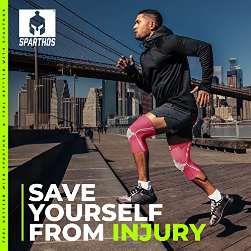 Sparthos Knee Brace for Men, Knee Compression Sleeve for Women - Pink-M - color: Flamingo Pink
