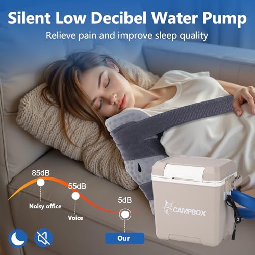 Cold Therapy Machine with Speed Control Ice Machine for Knee After Surgery, Knee Replacement Recovery System, Cryotherapy Pain Relief with Universal Compression Pad for Shoulder, Hip and Ankle (Beige) - color: Beige