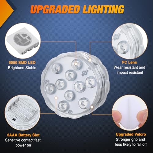 Nilight Marine Boat Light 4 PCS 10LED RGB Wireless Multi Color Lights - color: 4PCS RGB Boat Light
