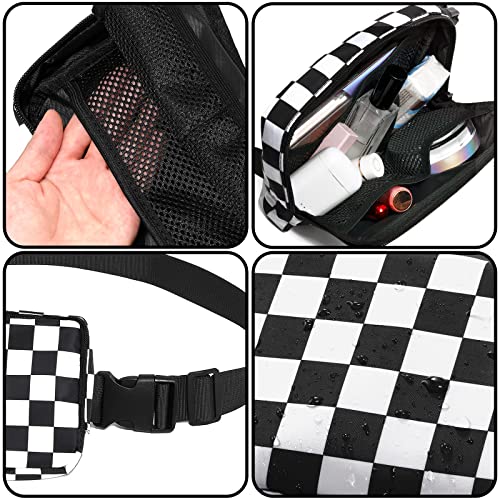 Amazerbst Belt Bag, Fanny Pack, Everywhere Belt Bag,40 Inch Adjustable Strap,for Women and Men,Waterproof - color: White Black
