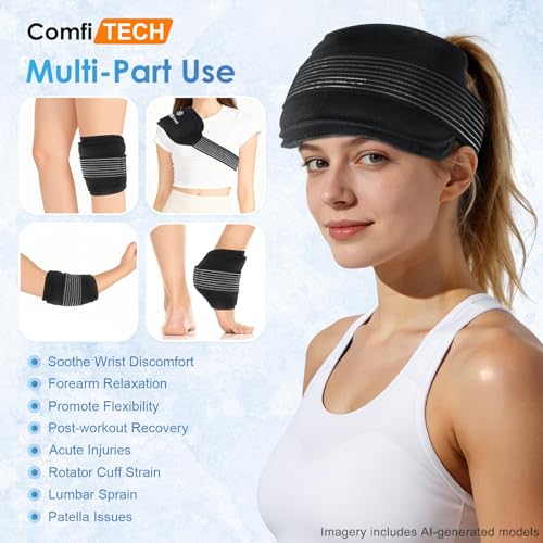 ComfiTECH Triple-Gel Soft Ice Packs with Extended 30-Min Cooling, 10"×5" - size: Medium 10 × 5 Inch