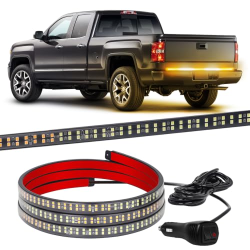 XRIDONSEN 60 inch Tailgate Lights Amber White Rear Strobe Lights - color: Amber/White