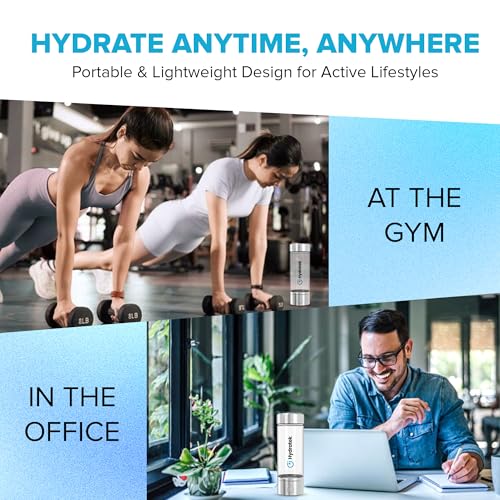 Hydrogen Water Bottle Generator with SPE/PEM Technology, Ionized Water Bottle, Portable Hydrogen Water Ionizer Machine 420 ml for Gym, Hiking, Cycling, Running & Outdoor Use