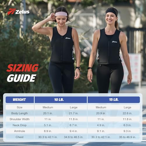 Zelus Weighted Vest for Women Men, Adjustable Z-Fit Slim Weight Vest 1-15lb - size: 15LB&L