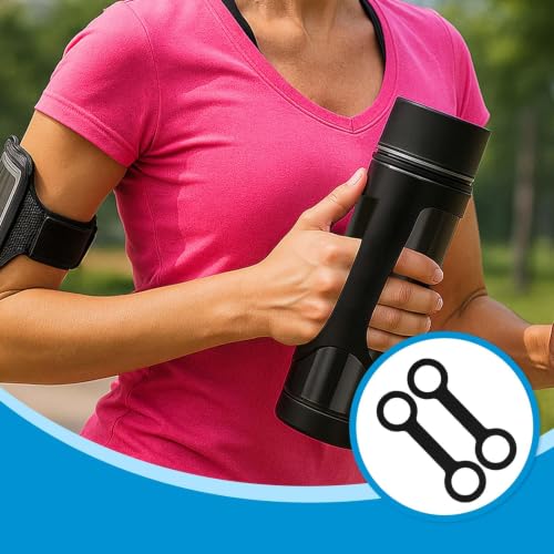 2 Pack Water Bottle Accessories Carrier Grip, Non-Slip Silicone Handle Strap Makes Any Bottle Handheld, Soft Band Holder for Gym During Workouts (Black 2pcs) - color: Black 2pcs