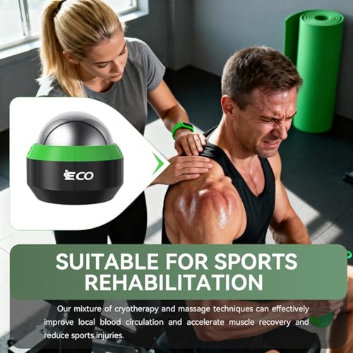 iECO Massage Ice Roller Ball Cold & Heat Therapy Plantar Fasciitis Roller - color: Black & Green