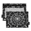 Goth Spider Web Pencil Pouches for 3 Ring Binder 2 Pack - color: Goth Spider Web