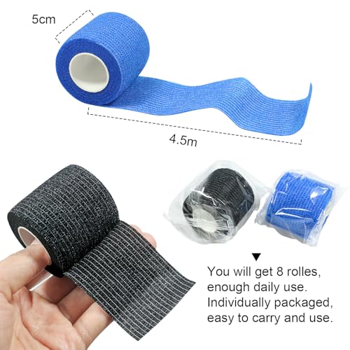 Self Adhesive Bandage Wrap Elastic Athletic Tape 8PCS 2 in X 14.7 ft Green - color: Green 8pcs