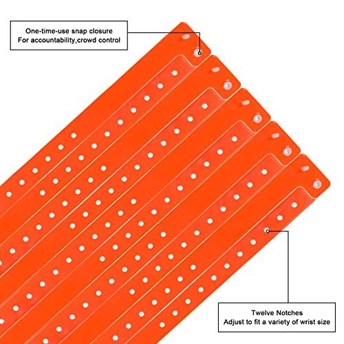 Plastic Party Orange Wristband 100 Pack, Vinyl Wristband for Event - color: Orange