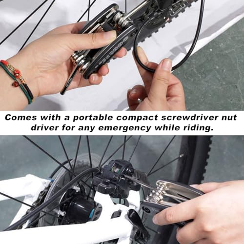 Wevdn Bike Repair Tool Kit, 16-in-1 Multi Function Tool with Hex Wrench & Screwdriver, Portable Multi Tool for Motorcycle Mountain Bike Road Bike, Universal Motorcycle Accessories
