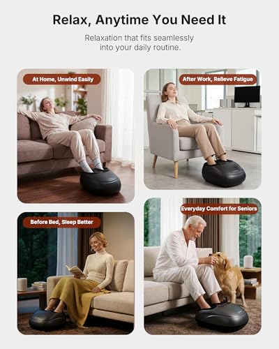 KNQZE Shiatsu Foot Massager with Heat for Plantar Fasciitis, FSA Eligible - color: Black
