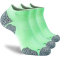 CWVLC Cushioned Athletic Ankle Compression Socks for Women Men 3/6 Pairs - color: 3-pairs Light-green, size: X-Large