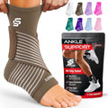 Sleeve Stars Ankle Brace Men & Women Support (Single/M:10"-12"/Mocha Brown) - color: Mocha Brown, size: Medium