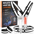 Led Reflective Vest Running Gear, Light Up Vest for Night Walking, High Visibility USB Rechargeable Adjustable Running Lights for Runners Walkers Men Women Kids - color: Black