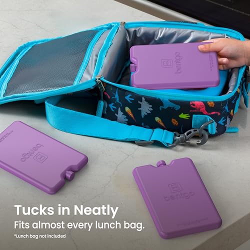 Bentgo Chillers Ice Packs, Slim Reusable Lunch Ice Packs, 4-Pack - color: Purple