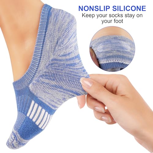 Amutost Womens No Show Socks Anti-Slip Cushioned Breathable 5-10Pairs - color: No Show Socks, size: 5-8