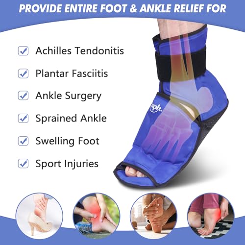 Hilph of Foot Toe Ice Pack Wrap and Foot Ankle Ice Pack Wrap for Pain Relief