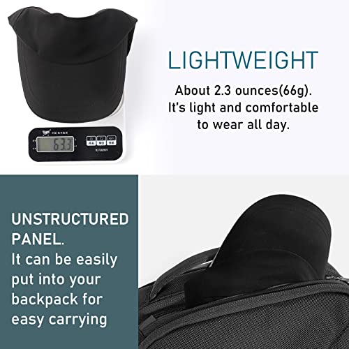 Waterproof Baseball Cap for Men Women UPF 50+ Quick-Dry Running Golf Hat - color: Black
