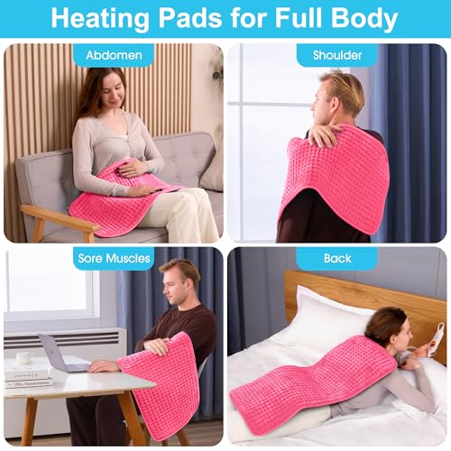 Boileau Electric Heating Pad for Back Relief, Extra Large 17"x33" XXXL - color: Pink
