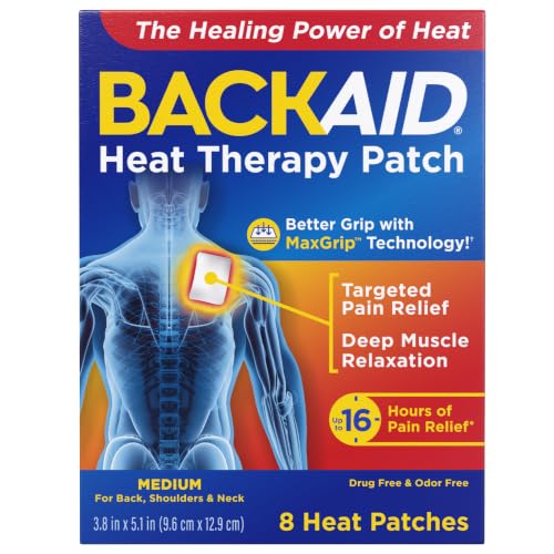 Backaid Heat Therapy Patch, Air-Activated Therapeutic Heat, Medium for Back, Shoulders, and Neck Pain Relief, 8 Count - size: 8 Count