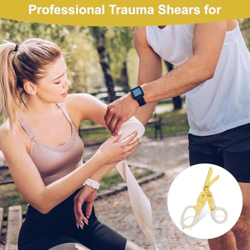 6-in-1 Heavy-Duty Emergency trauma shears (Gold) - color: Gold