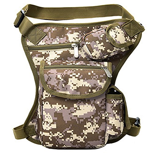 Small Multi-Purpose Drop Waist Leg Bag Canvas Utility Tactical Hip Molle Pack Sport Camping Hiking Motorcycle Racing Thigh Pouch Camouflage - color: Jungle Camouflage