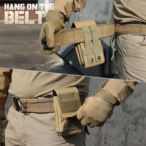 Universal Phone Pouch with MOLLE Attachment for EDC Outdoor & Tactical Gear - color: Khaki