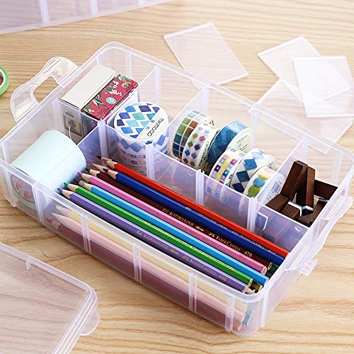 Sooyee 6 Layers Stackable Storage Container 60 Adjustable Compartments - color: Clear, size: 6 Tier