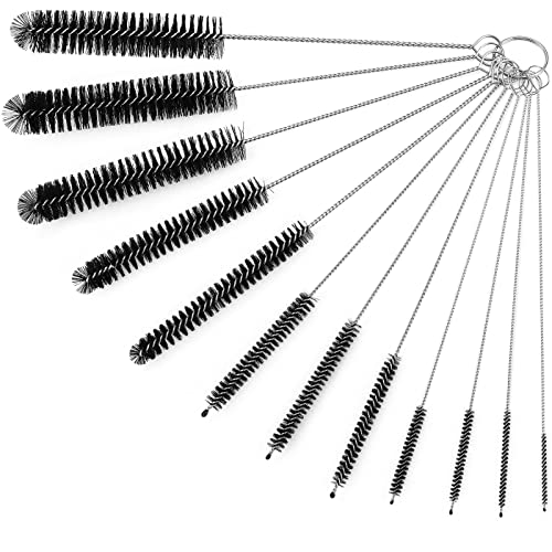 Ixiaoyoo 12 Pcs Straw Cleaner Brushes Set, 8.2 Inch Nylon Cleaning Brush - color: 8.2 Inch Black
