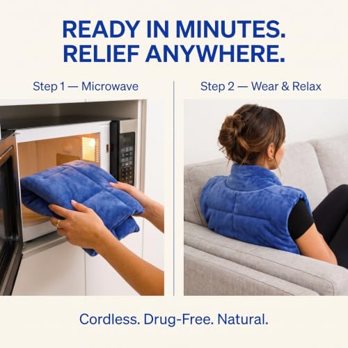 Herbal Concepts Microwavable Heating Pad for Back Pain Relief (Blue) - color: Blue
