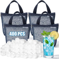 400 Pcs Reusable Ice Cubes for Coolers, BPA Free Refreezable Plastic Ice Cubes with Storage Bag for Drinks Whiskey Coffee Bars Party Outdoor Baths Enthusiasts (Clear)