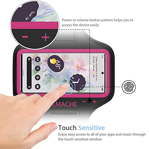 Running Armband for Google Pixel 11/10/9 Pro XL, 8/7/6 Pro (Rosy) - color: Rosy, size: Up to 6.8"