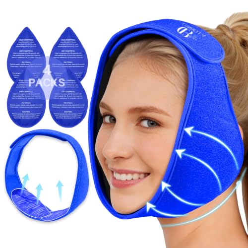 Wisdom Teeth Ice Pack Head Wrap for Pain Relief - Cold Hot Therapy for Face - color: Blue