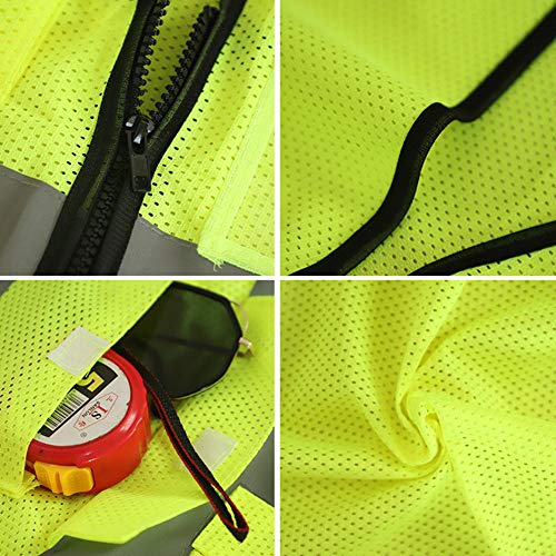 XIAKE 5 Pockets High Visibility Reflective Safety Vest for Men and Women Work Construction Vest - size: Small