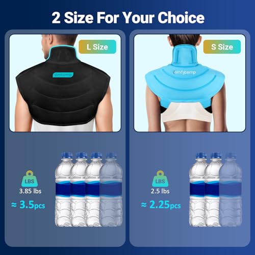 Comfytemp Large Ice Pack for Neck Shoulders Upper Back Pain Relief, Black - color: Black, size: Large