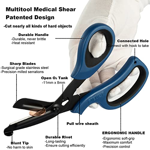 MEUUT Medical Scissors 2-Pack Trauma Shears for Nurses All Purpose Scissors - color: Purple+navy