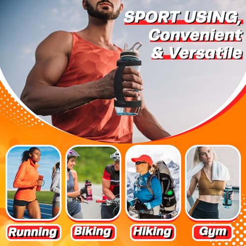 10 Pcs Water Bottle Carrier Grip Portable Silicone Band Holder Strap Handheld Water Bottle Handle Strap for Summer Outdoor Bike Gym Running Jogging Sport Accessories