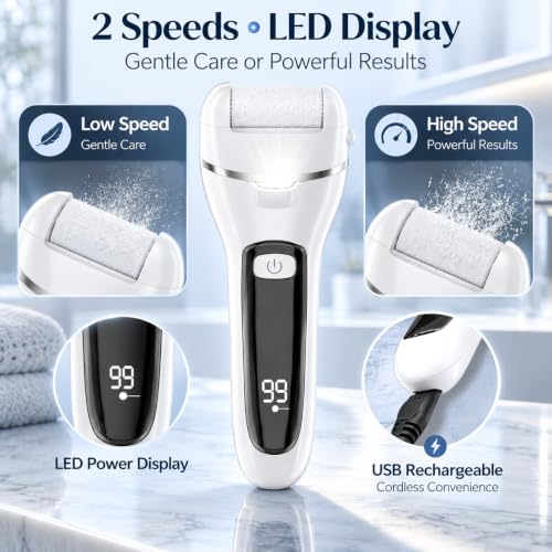 Wea&Hea White Electric Callus Remover, 17-in-1 At-Home Pedicure Kit - style: Kit 17 in 1 White