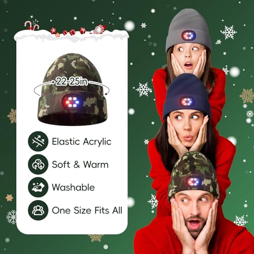 Unisex Beanie with The Light, Gifts for Men Women Husband Him - color: Camo