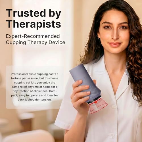ZDEER Cupping Set, Electric Cupping Kit for Massage Therapy, Lymphatic Drainage Massager with Heat, 6 Levels for Muscle Relaxation, 4 Cups + 2 * 10ml Essential Oil - size: 1 Device + 2 Essential Oils + 4 Cups
