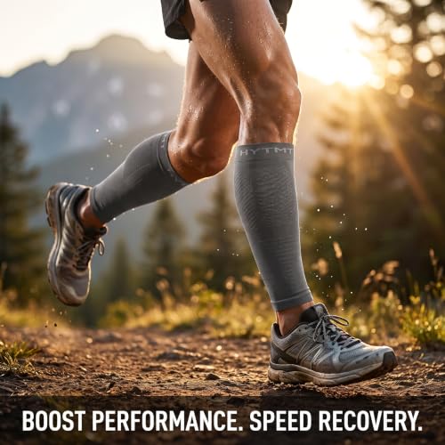 Compression Calf Sleeves for Men & Women 15-20 mmHg - color: Grey, size: Small