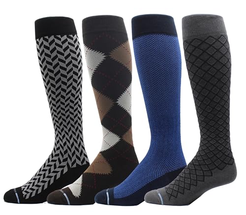 Dr. Motion 4 Pairs Compression Socks for Men, Knee High - color: Mcomp-sl3